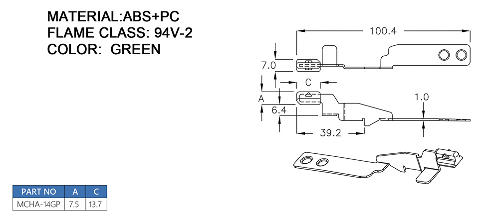 Plastic Handle MCHA-14GP